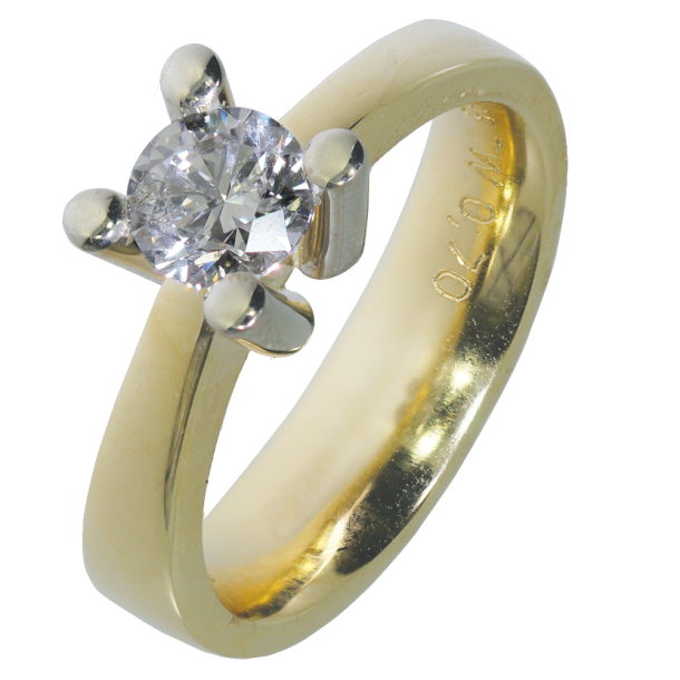 14kt Guldring m/0.70ct. Diamant R226y/hwg14kt