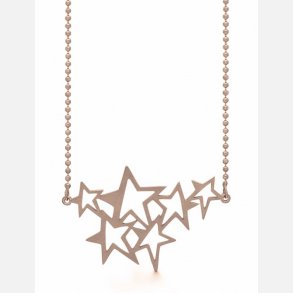 Forgyldt Halskde m/Stjerner - 50 cm 03301741-50