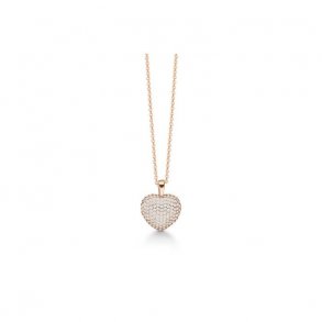 Rosaforgyldt Hjerte m/Zirkonia + Kde 03322766-45