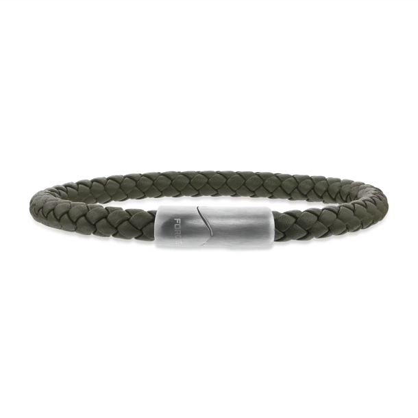 Force Grnt Flettet Lderarmbnd 21cm