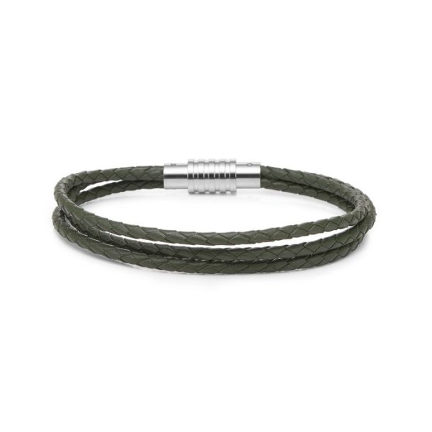 Mens Jewellery Lderarmbnd m/Stl 21 cm 0710157-21