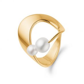 8 kt Guldring m/Ferskvandsperle str. 54 08653374-31