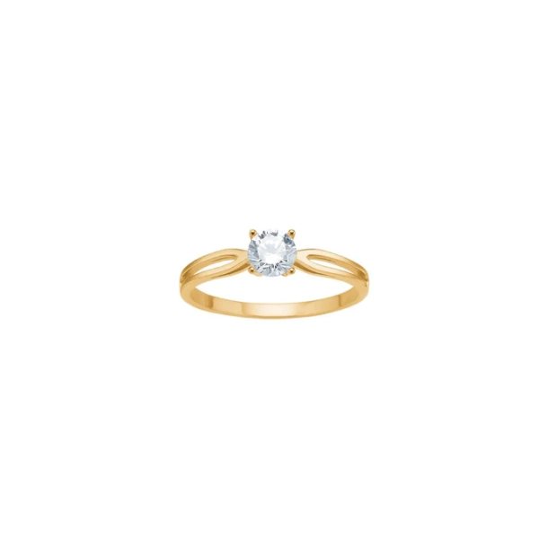 8kt. Solitaire Guldring m/Cz