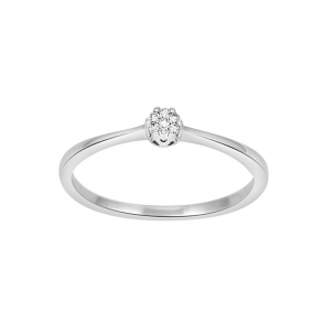 14Kt Hvidguldsring m/0.03ct W/SI Diamanter 110 002BR6