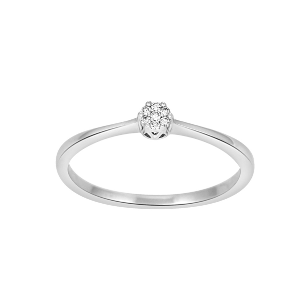 14Kt Hvidguldsring m/0.03ct W/SI Diamanter 110 002BR6