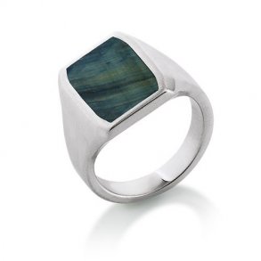 Slv Herrering m/Grn rneje 11734000-103