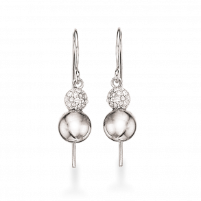 Slv rebjler m/Kugler og Zirkonia 152912