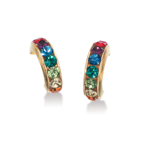 Forg. Slv Halv Creol m/Zirkoner 153602