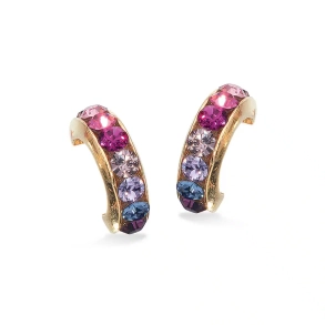 Scrouples Forg. S�lv Halvcreoler m/Pink+Lilla Cz 153622