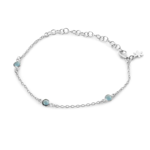 Slv Armbnd m/London Blue Vedhng 1585-1-174