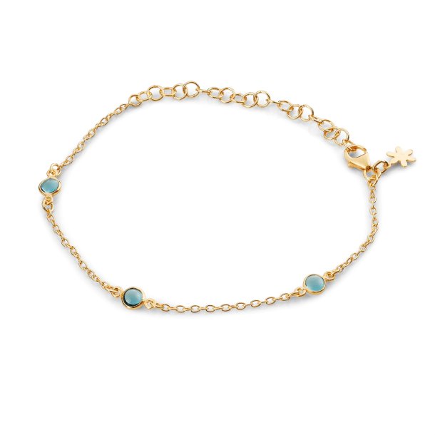 Forgyldt Armbnd m/London Blue Krystaller 1585-2-174