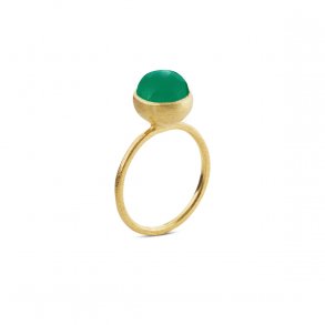 Forgyldt Ring m/Grn Agat 1692-2-102