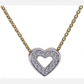 14kt hvidgulds hjerte med 0.11w/si monteret p fg. slvkde 20-00056-125