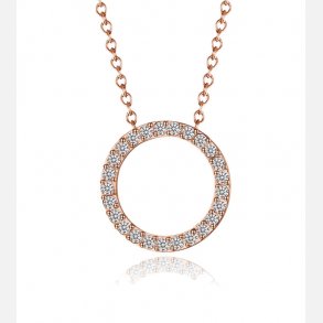 Rosaforgyldt Cirkelvedhng m/Zirkonia + Kde