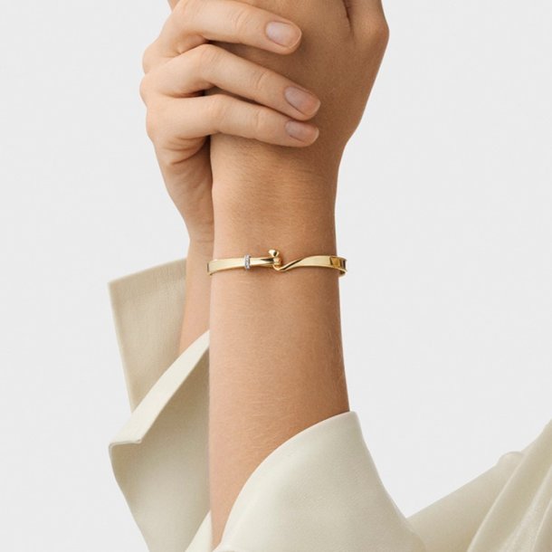 Georg Jensen Torun 18kt Guld Armring m. 0,08ct Brill. 20000476000M