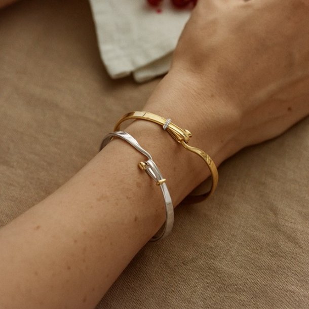 Georg Jensen Torun 18kt Guld Armring m. 0,08ct Brill. 20000476000M