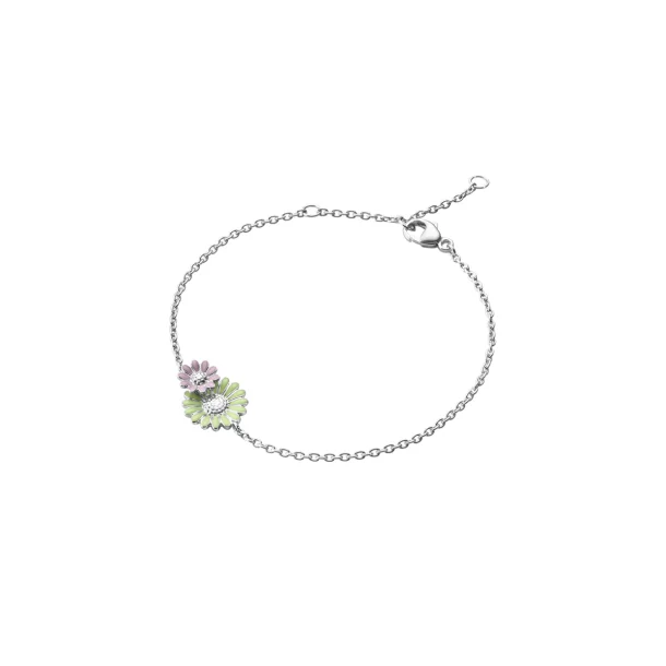 Georg Jensen Daisy Grn/Pink Armbnd 20001115