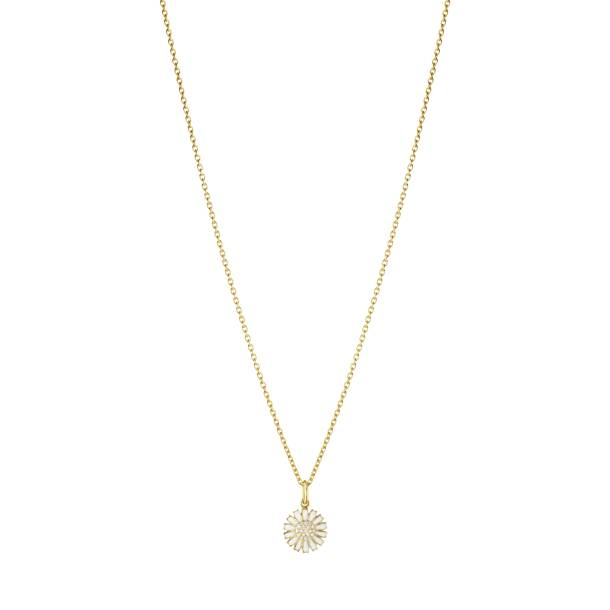 GJ Daisy Forg. Slv Halskde 11mm m/0,05ct Pav&eacute;