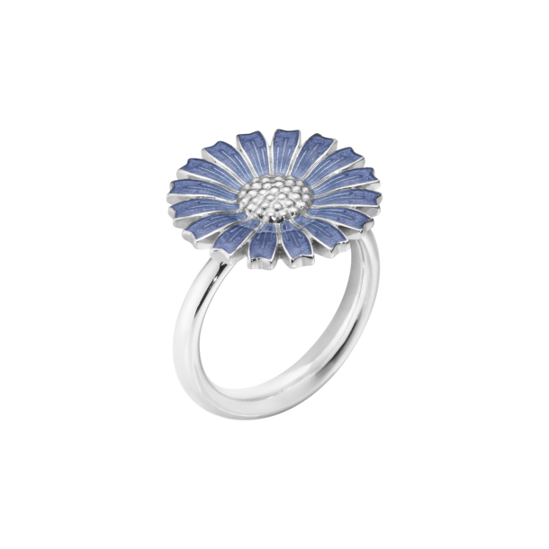 GJ Slv Daisy Ring m/Bl Emalje 18mm
