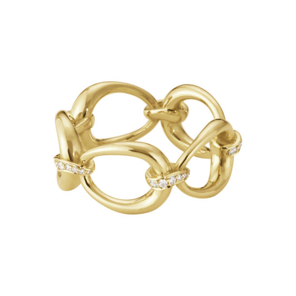 GJ 18 Kt Offspring Ring m/Diamanter