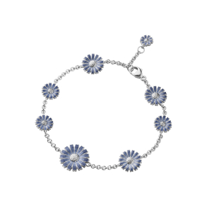 GJ Daisy Bl 8 Flower Rhod. Slv Armbnd