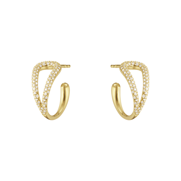 Georg Jensen 18 Kt. Mercy Swirl Earhoops m/Pav 20001835