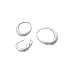 Georg Jensen Rhod. S�lv Medium �reringe m/Dia 0,08ct 20001958