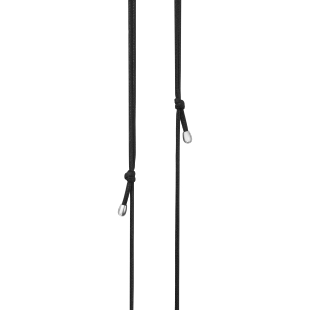 Georg Jensen Voksbeh. Bomuldsnor Sort m/S�lv Dupper