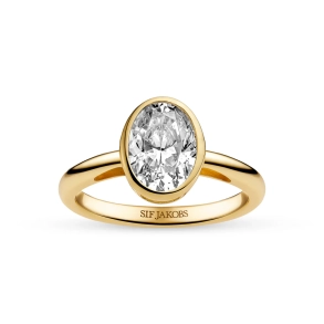 SJ Forgyldt Sardinien Ovale Ring SJ-R2796-CZ-YG