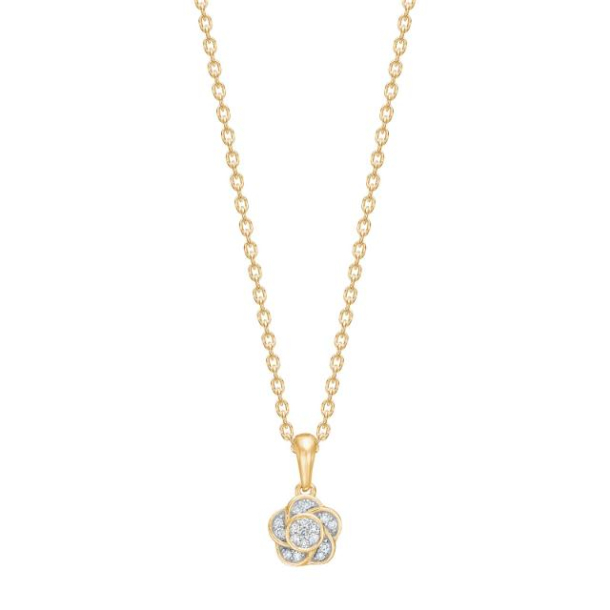 Siersbl 14 kt Guld Vedh. m/Blomst/Diamanter 20100430500
