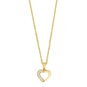 Siersb�l 14kt. Guld Hjertevedh�ng m/0.04ct TW/SI inkl. Forgyldt S�lvk�de 20161430500