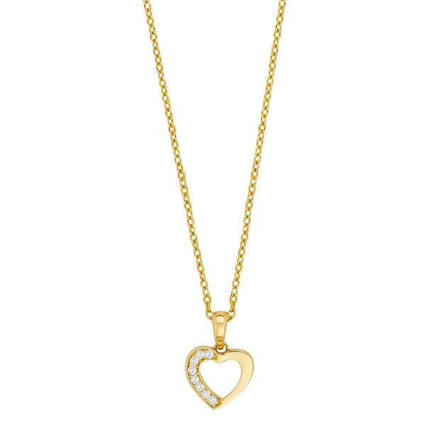 Siersb�l 14kt. Guld Hjertevedh�ng m/0.04ct TW/SI inkl. Forgyldt S�lvk�de 20161430500