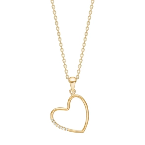 8kt. Hjertevedng m. Cz + Forg. Kde