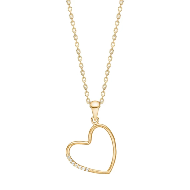 8kt. Hjertevedng m. Cz + Forg. Kde