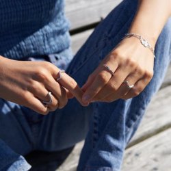 Slv Wave Rainbow Ring 5-3705m-R