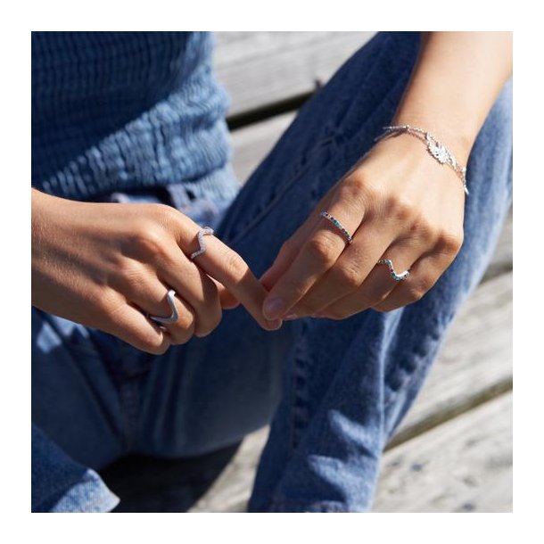 Slv Wave Rainbow Ring 5-3705m-R