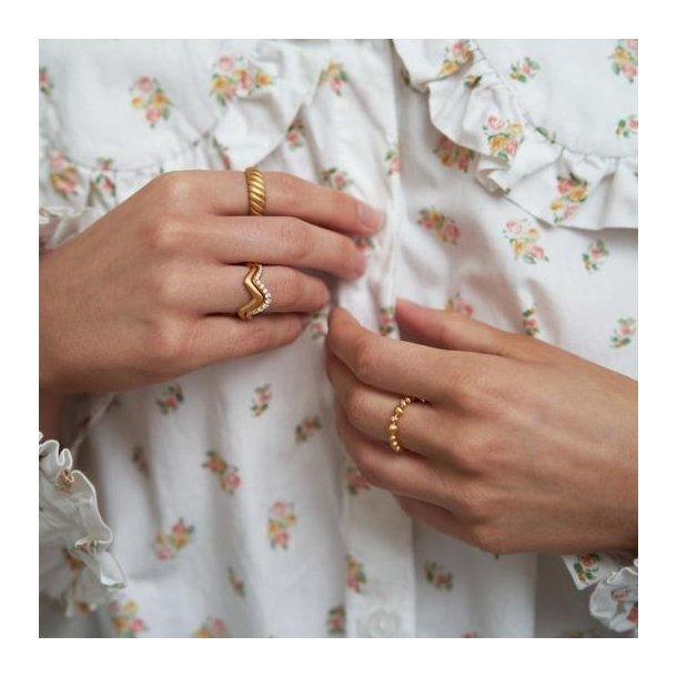 byBiehl Pebbles Forgyldt Ring 5-3802a-GP