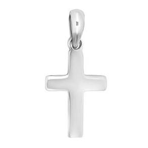 Rhodineret Slv Massivt Kors 13mm 20250090900