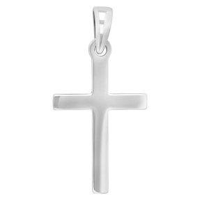 Rhodineret Slv Massivt Kors 24mm 20250110900
