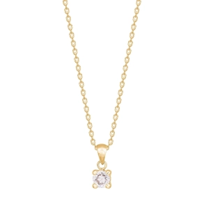 Siersb�l 8 Kt Guldvedh�ng m/Zirkonia inkl. Forgyldt S�lvk�de 20312120300