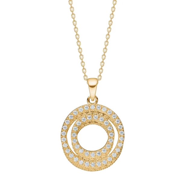 8kt. Cirkelvedhng m/Cz inkl. Forg. Kde