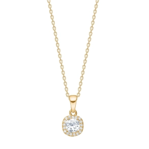 Siersb�l 8kt. Guld Rosetvedh�ng m/CZ ink. Forgyldt S�lvk�de 20428840300