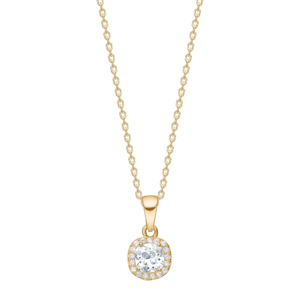 Siersb�l 8kt. Guld Rosetvedh�ng m/CZ ink. Forgyldt S�lvk�de 20428840300