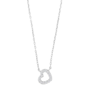 NoaKids Rhod. Slv Hjertehalskde m/Hvide Cz 20458000900