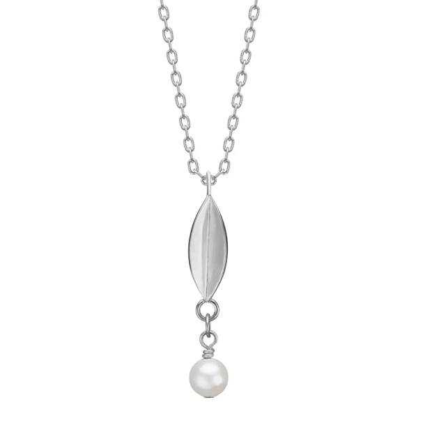 Joanli Rhd. S�lv THEANOR Halsk�de m/Syntetisk Perle 20610050900