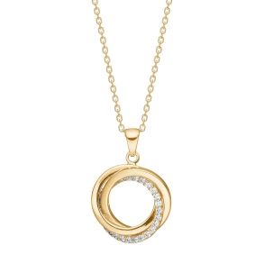 Siersb�l 8 Kt Knudevedh�ng m/Zirkon inkl. Forgyldt S�lvk�de 20820350300