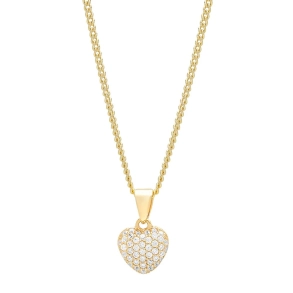 Siersb�l 8 Kt Hjertevedh�ng m/Zirkonia inkl. Forgyldt S�lvk�de 20820550300