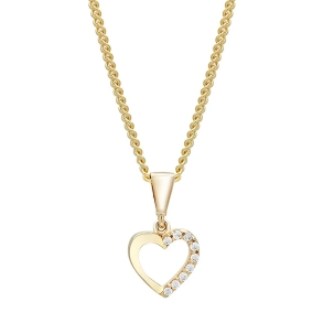 Siersb�l 8 Kt Hjertevedh�ng m/Zirkonia inkl. Forgyldt S�lvk�de 20830190300