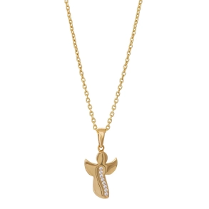 Siersb�l 8 Kt Vedh�ng m/Engel & Zirkonia inkl. Forgyldt S�lvk�de 20830560300