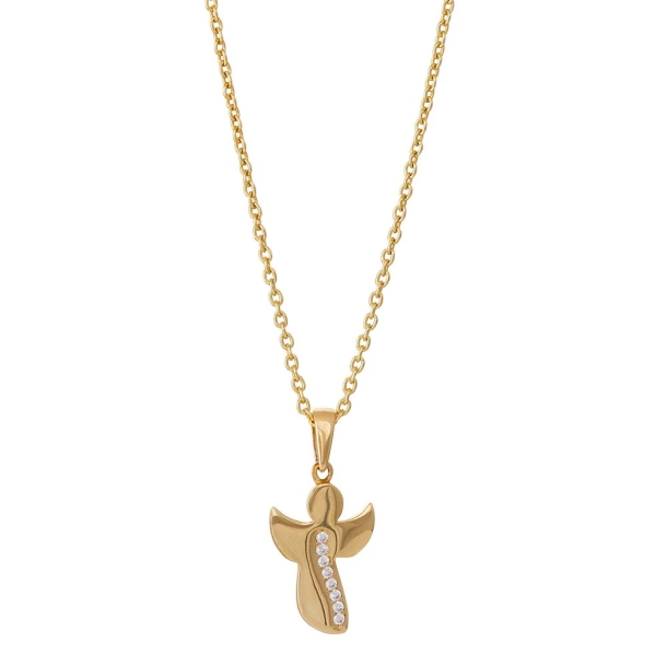 Siersb�l 8 Kt Vedh�ng m/Engel &amp; Zirkonia inkl. Forgyldt S�lvk�de 20830560300